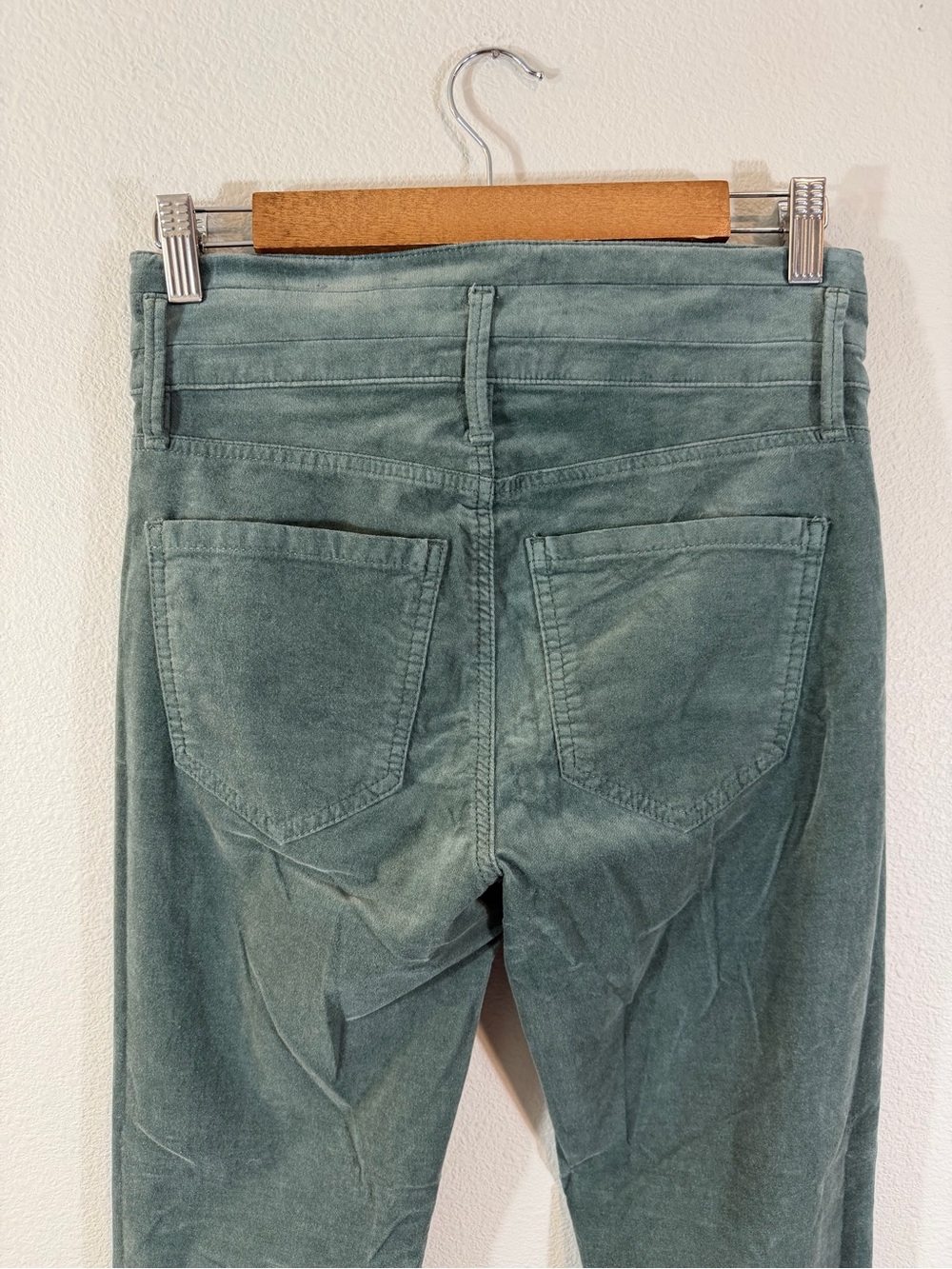 NWOT Ann Taylor High Rise Skinny Velveteen Pants Size 2 Teal Green Preppy Casual - Picture 7 of 8